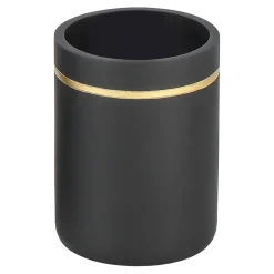 Akcesoria Łazienkowe|Akcesoria Łazienkowe|Estetica Kubek łazienkowy czarny ze złotym dekorem 10,1 cm