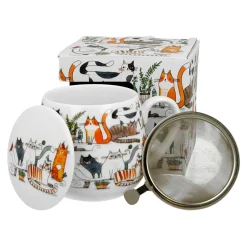 Kubek baryłka z zaparzaczem KOCI ŚWIAT LENIWE KOTY 430 ml