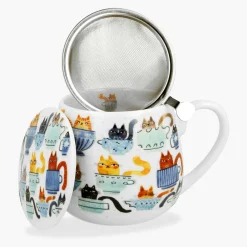 inny Kubek baryłka z zaparzaczem KOCI ŚWIAT KOTY W FILIŻANKACH 430 ml
