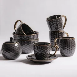 Prima Cucina Kubek ceramiczny czarny BRESCA JUMBO 440 ml