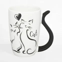Szklanki I Kubki|inny Kubek dwa koty BLACK CAT 370 ml czarny biały