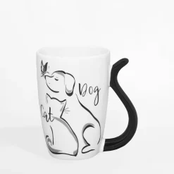 inny Kubek pies i kot BLACK CAT 370 ml czarny biały