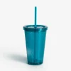 Grill I Piknik|inny Kubek plastikowy ze słomką niebieski 500 ml