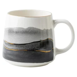 inny Kubek porcelanowy akwarela szary 380 ml