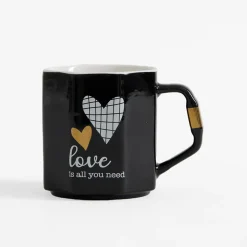 Szklanki I Kubki|inny Kubek porcelanowy LOVE czarny 330 ml