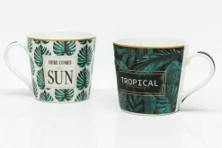 Prima Cucina Kubek z porcelany w egzotyczne liście 380 ml