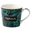 Szklanki I Kubki|Prima Cucina Kubek z porcelany w tropikalne liście 380 ml