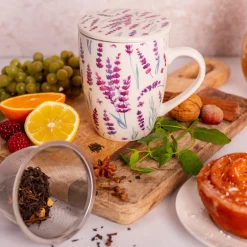 Szklanki I Kubki|inny Kubek z zaparzaczem i pokrywką LAWENDA 340 ml