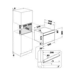 WHIRLPOOL Kuchenka mikrofalowa do zabudowy WMD44MB czarna