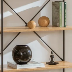 Figurki Dekoracyjne|Estetica Kula dekoracyjna ceramiczna efekt jasnego drewna 11 cm