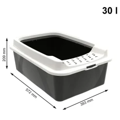 Produkty Dla Zwierząt|ROTHO Kuweta dla kota otwarta czarna ECO BONNIE