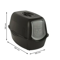 Produkty Dla Zwierząt|ROTHO Kuweta dla kota zamykana czarna ECO BAILEY 56 cm