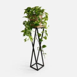 inny Kwietnik stalowy loftowy czarny dąb LESCAR S 62 cm