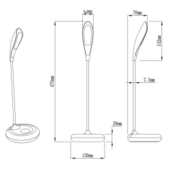 Lampki Biurkowe|Lampki Gamingowe|Zumaline Lampa biurkowa LED H1848 biała