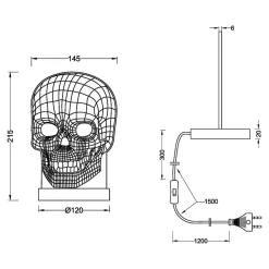 Lampa dekoracyjna LED czaszka SKULL
