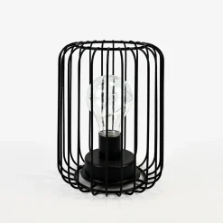 Zumaline Lampa dekoracyjna LED druciany klosz czarna 13x17 cm