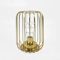 Zumaline Lampa dekoracyjna LED druciany klosz złota 13x17 cm