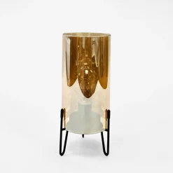 Zumaline Lampa dekoracyjna LED szklany klosz złota 10x23 cm