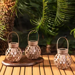 inny Lampa dekoracyjna outdoor koszyk brązowa 12,5 cm