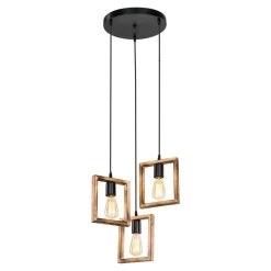 Lampa drewniana wisząca brązowa ATRIA 3