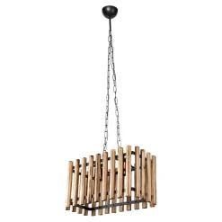 Lampa drewniana wisząca brązowa AHLAT