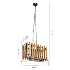 Lampa drewniana wisząca brązowa AHLAT