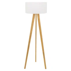 Spot - Light Lampa na drewnianym trójnogu abażur biały LOTTA