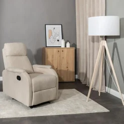 Lampy Podłogowe|TK Tomasz Krywult Lampa na drewnianym trójnogu abażur biały DOVE