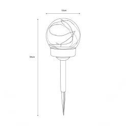 Lampy Ogrodowe|Lampy Ogrodowe|Zumaline Lampa outdoorowa solarna IP44 ciemnoszara 33 cm