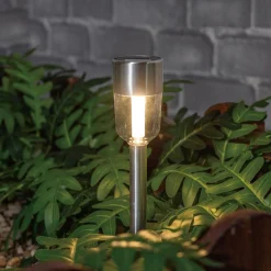 Zumaline Lampa outdoorowa solarna IP44 srebrna 34 cm