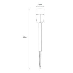 Zumaline Lampa outdoorowa solarna IP44 srebrna 34 cm