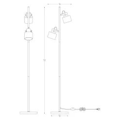 Zumaline Lampa podłogowa 2 reflektory czarna DRACO
