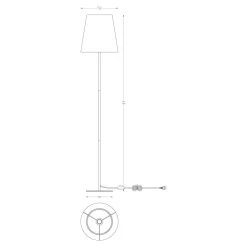 Lampy Podłogowe|Zumaline Lampa podłogowa abażur czarny RIVA