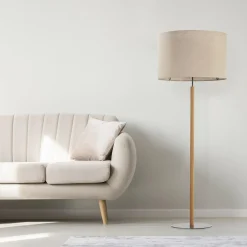 Lampy Podłogowe|TK Tomasz Krywult Lampa podłogowa abażur szary DEVA NATURE