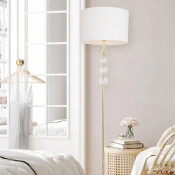 Zumaline Lampa podłogowa biało-złota REA II