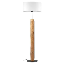 Lampy Podłogowe|Spot - Light Lampa podłogowa drewniana podstawa biały abażur PINO