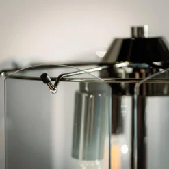 Zumaline Lampa podłogowa dymione szkło czarna NIRA