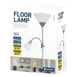 Lampy Podłogowe|PLATINET S.A. Lampa podłogowa E14 E27 podstawa szara