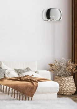 Zumaline Lampa podłogowa glamour z kryształkami chromowana CRYSTAL