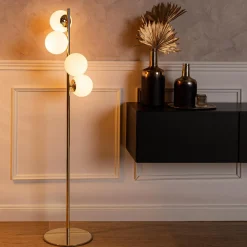 domiluce Lampa podłogowa kule złota MEFISTO