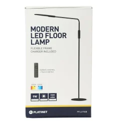 PLATINET S.A. Lampa podłogowa LED czarna ze sterowaniem manualnym i na pilota