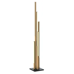 Zumaline Lampa podłogowa LED czarna drewniana ELIOT