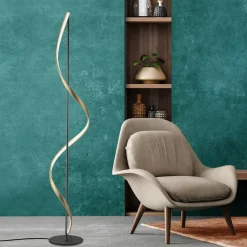 Lampy Podłogowe|Paul Neuhaus Lampa podłogowa LED Wi-Fi czarno-złota Q-SWING z pilotem