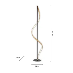 Lampy Podłogowe|Paul Neuhaus Lampa podłogowa LED Wi-Fi czarno-złota Q-SWING z pilotem