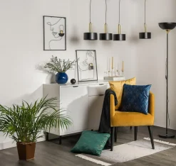 Zumaline Lampa podłogowa loftowa czarno-złota SARDA