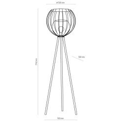TK Tomasz Krywult Lampa podłogowa na trójnogu czarna UNIVERSO