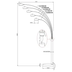 Zumaline Lampa podłogowa nowoczesna chrom ZODIAC