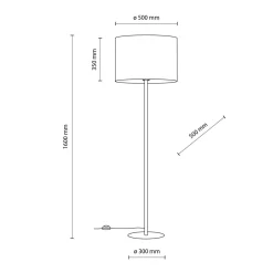 Lampy Podłogowe|TK Tomasz Krywult Lampa podłogowa z abażurem czarno-złota UMBERTO