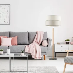 Lampy Podłogowe|TK Tomasz Krywult Lampa podłogowa z abażurem szary ECO