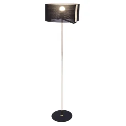 domiluce Lampa podłogowa z ozdobnym abażurem czarno-złota ETRO